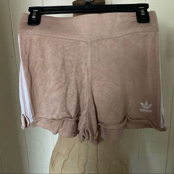adidas Pants - ADIDAS ORIGINALS sz S Knit Shorts 3 Stripe Beige